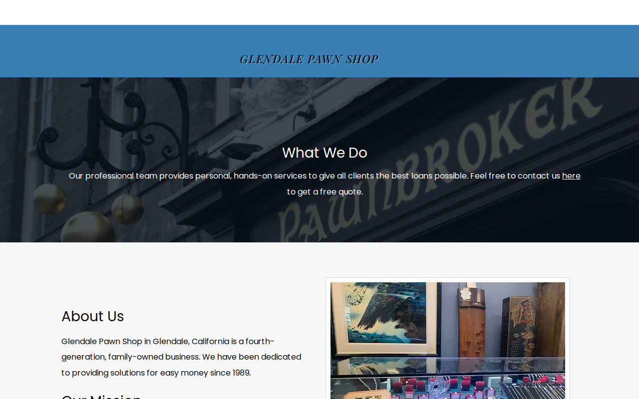 Glendale Pawn Shop website preview