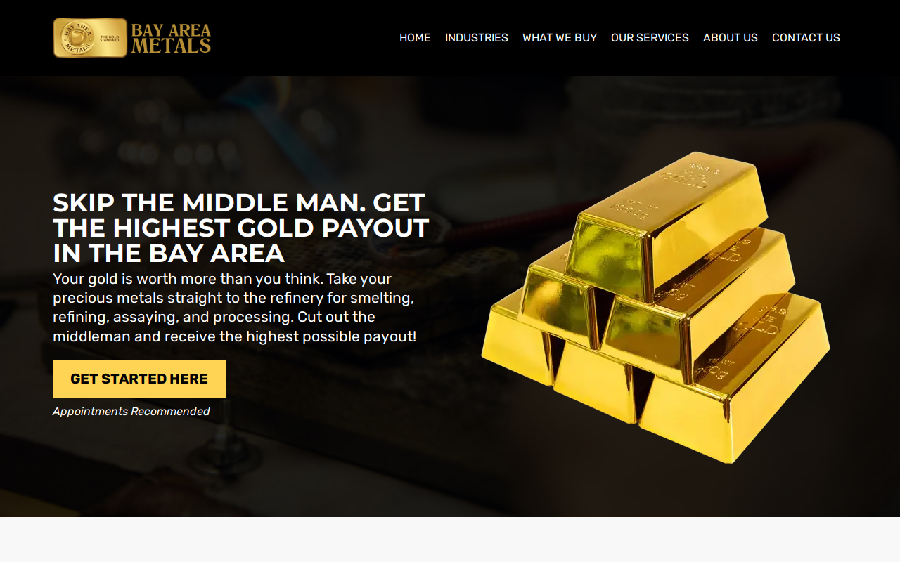 Bay Area Metals website preview