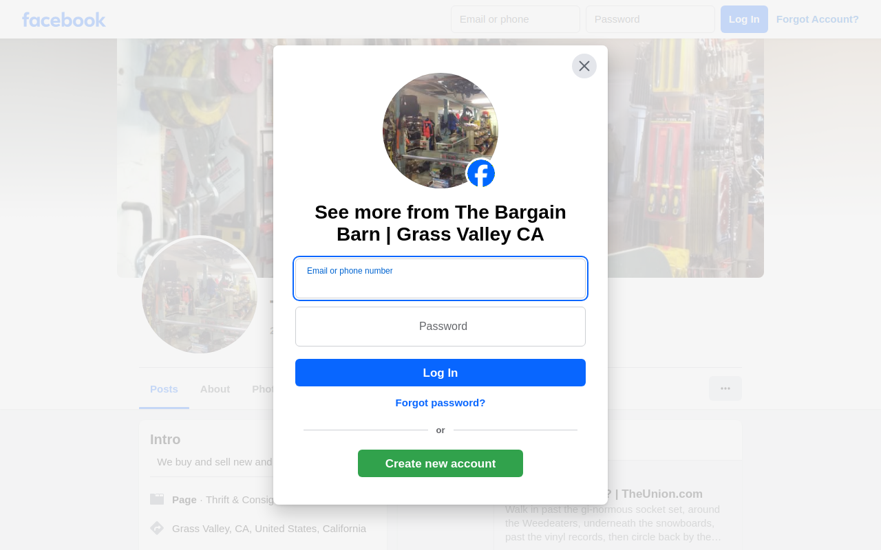 The Bargain Barn website preview