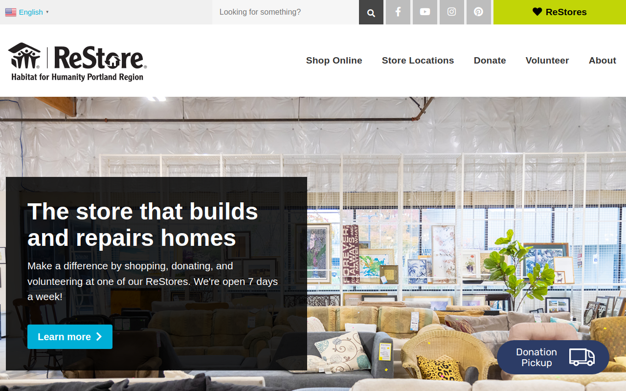 Habitat for Humanity ReStore website preview