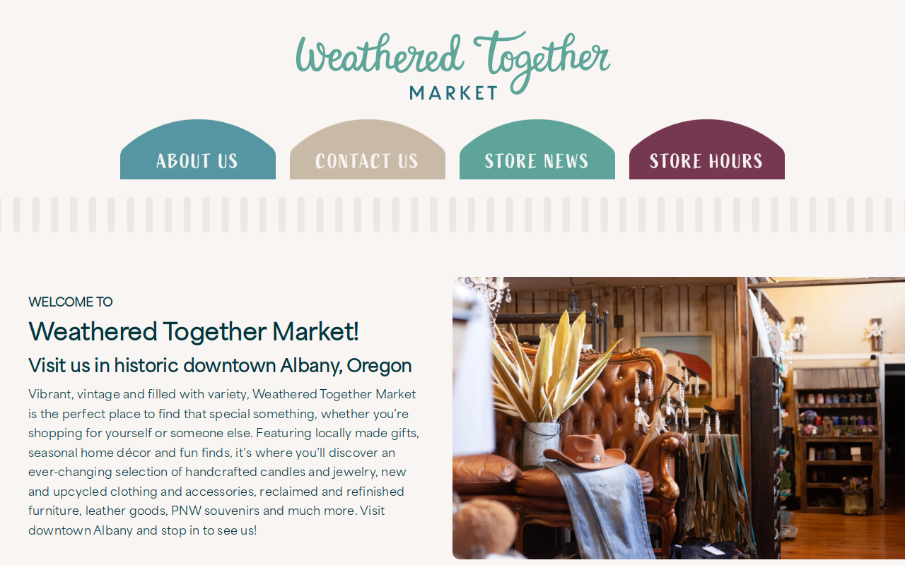 Weathered Together Market website preview