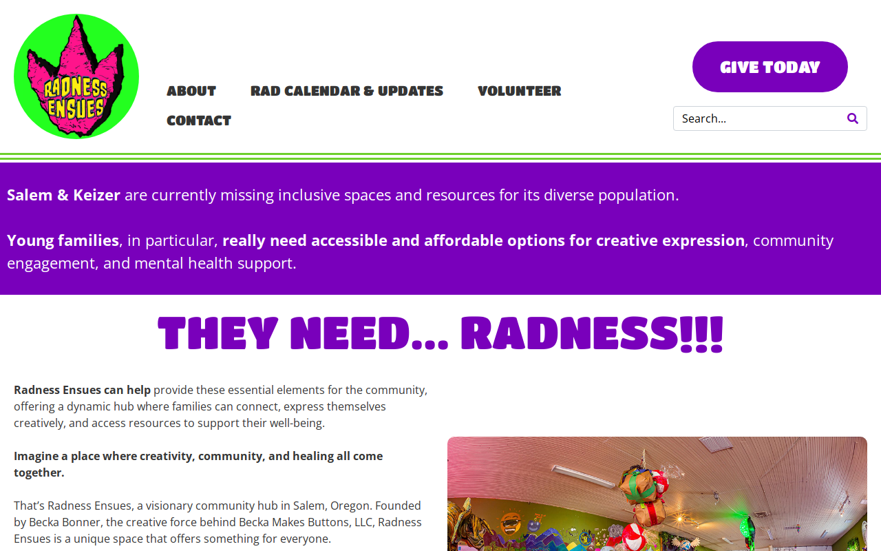 Radness Ensues website preview