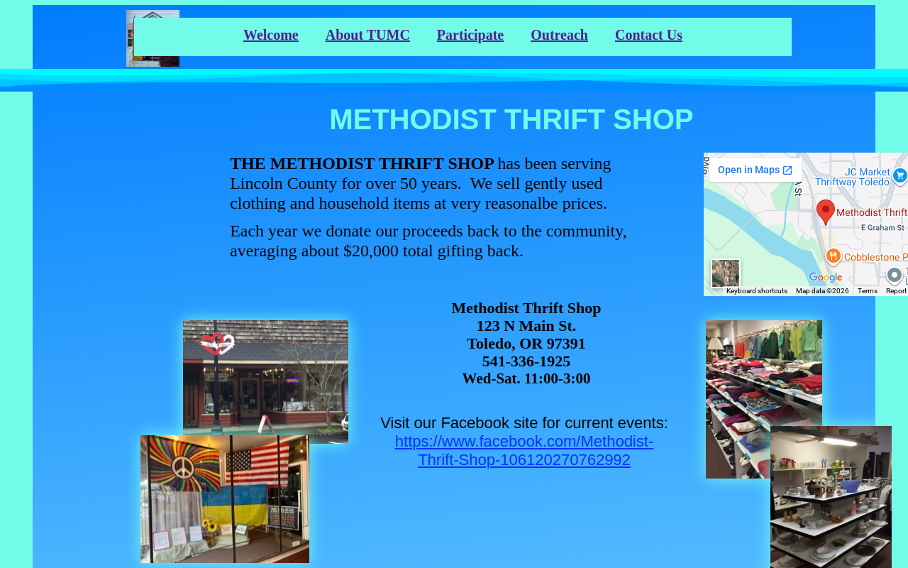 Methodist Thrift Shop website preview