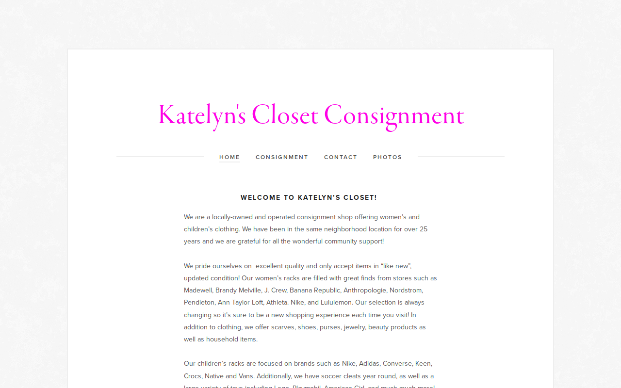 Katelyn's Closet website preview
