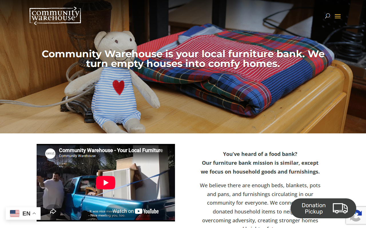 Community Warehouse website preview