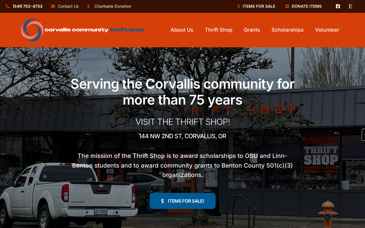 Corvallis Community Thrift Shop website preview
