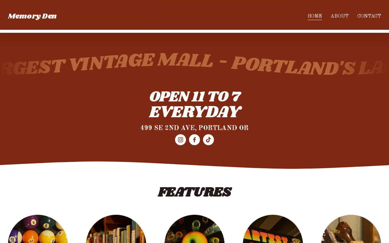 Memory Den website preview