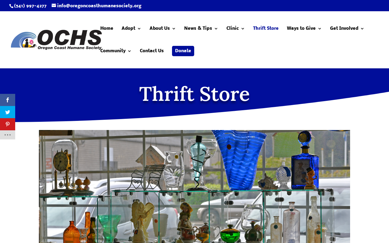 Oregon Coast Humane Society Thrift Shop website preview