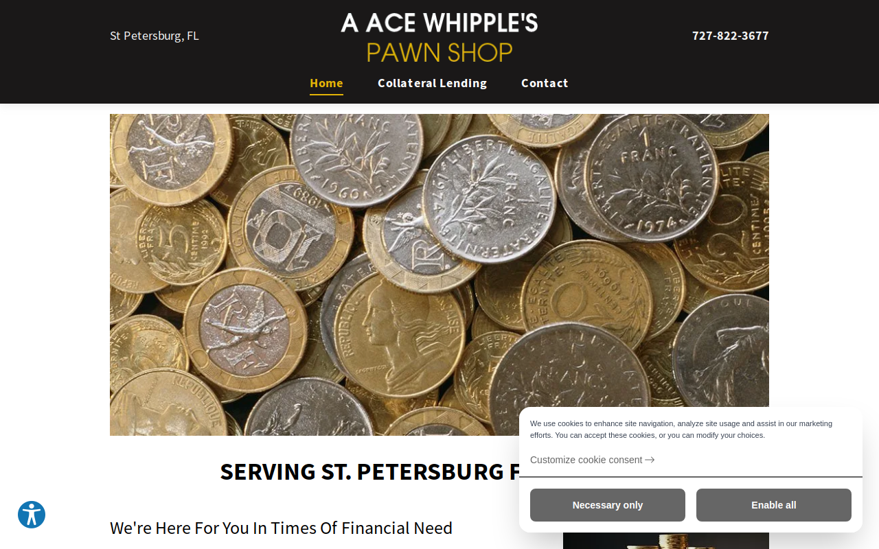 Ace Whipples Pawn website preview