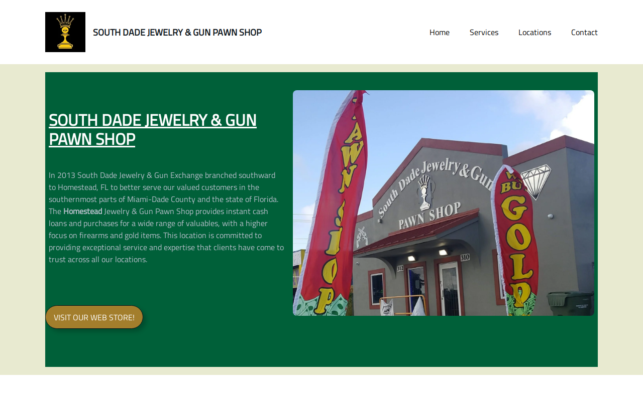South Dade Jewelry and Gun Pawn Shop website preview