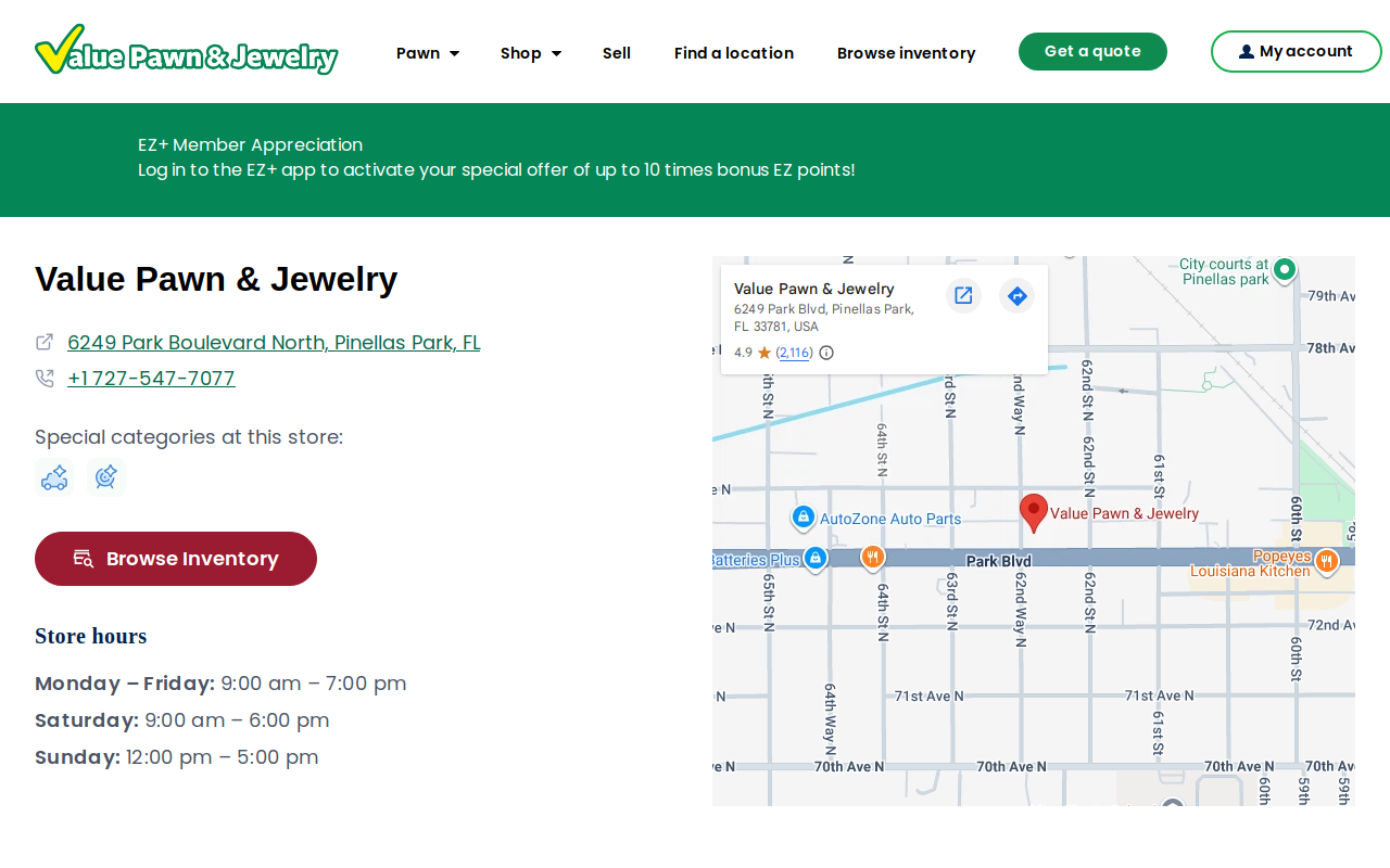 Value Pawn and Jewelry website preview