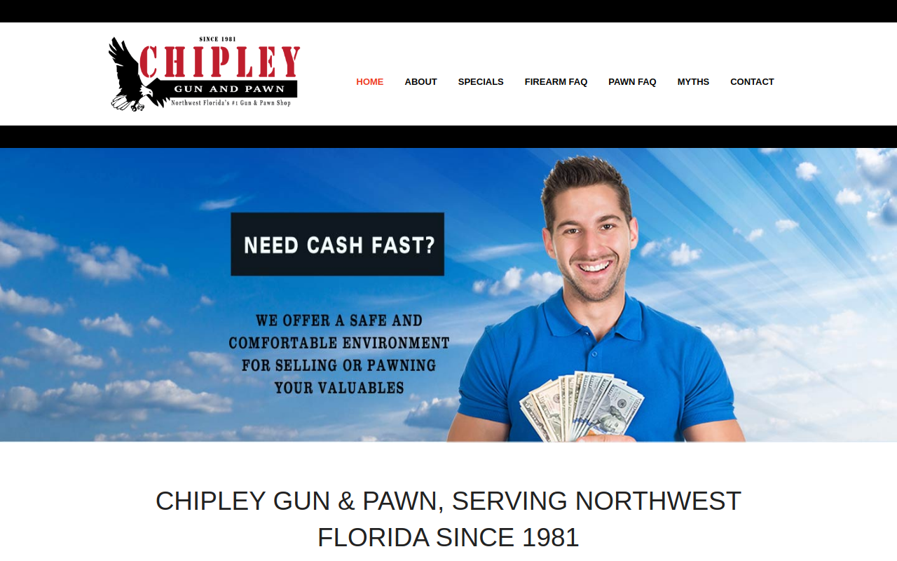 Chipley Gun Pawn website preview