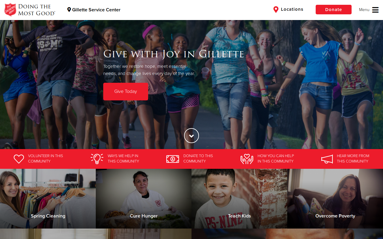The Salvation Army website preview