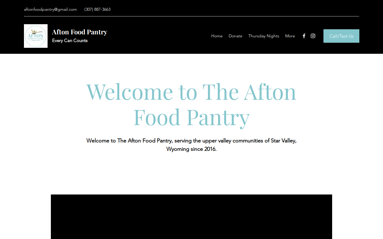 Afton Food Pantry website preview
