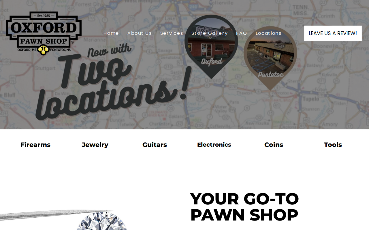 Oxford Pawn Shop website preview