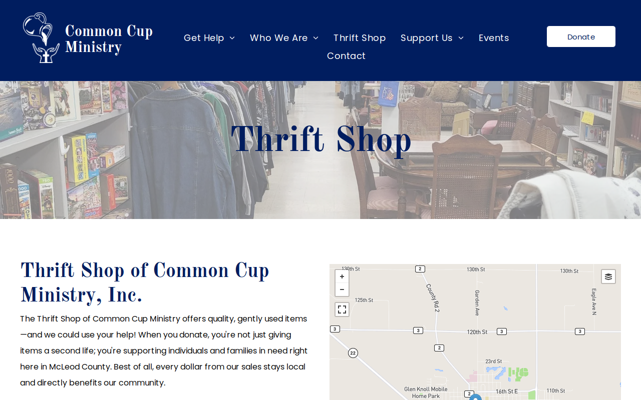 Thrift Shop of Common Cup Ministry, Inc website preview