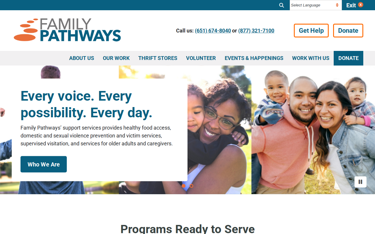 Family Pathway Thrift Store & Donation Center website preview