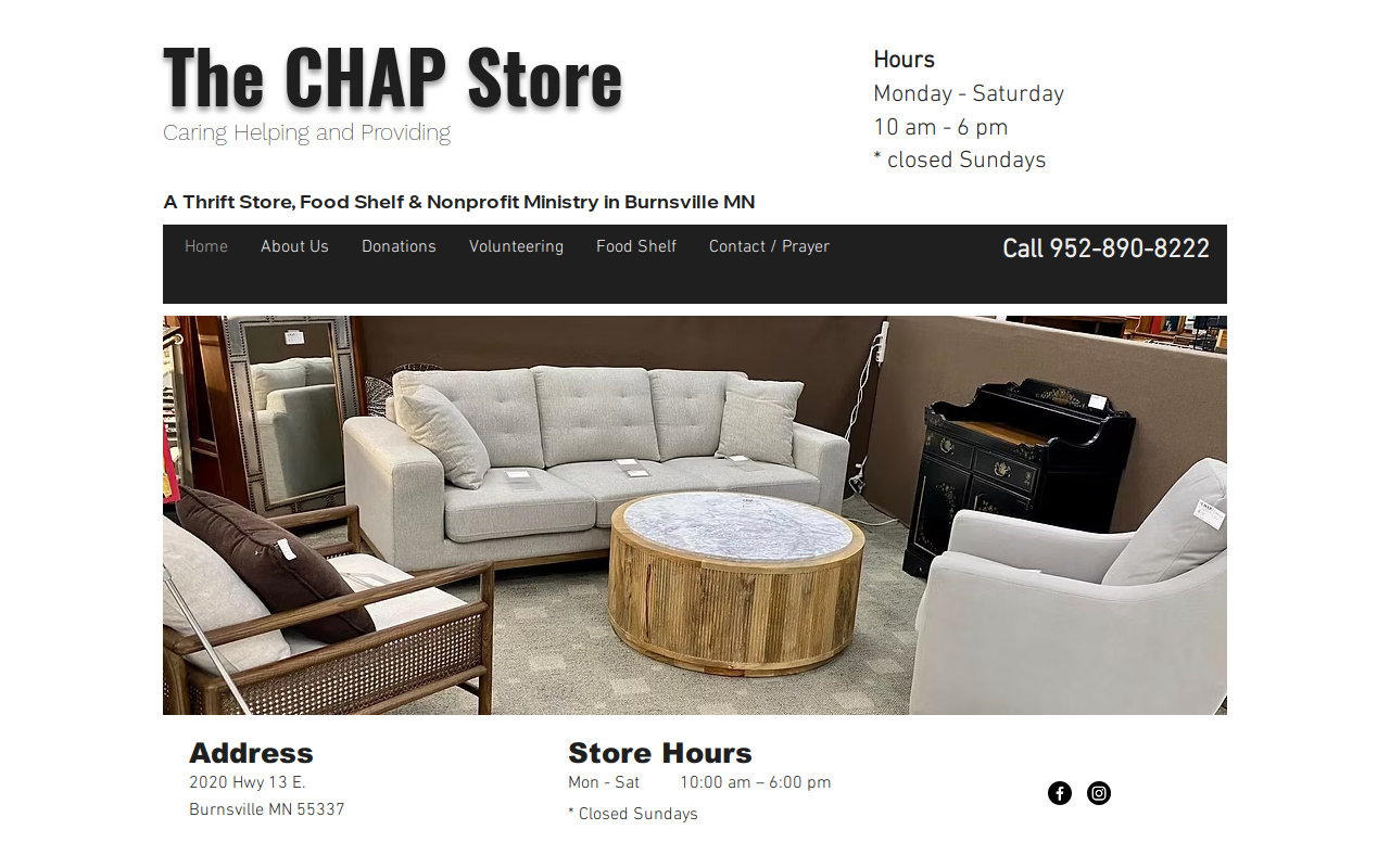 The CHAP Store website preview