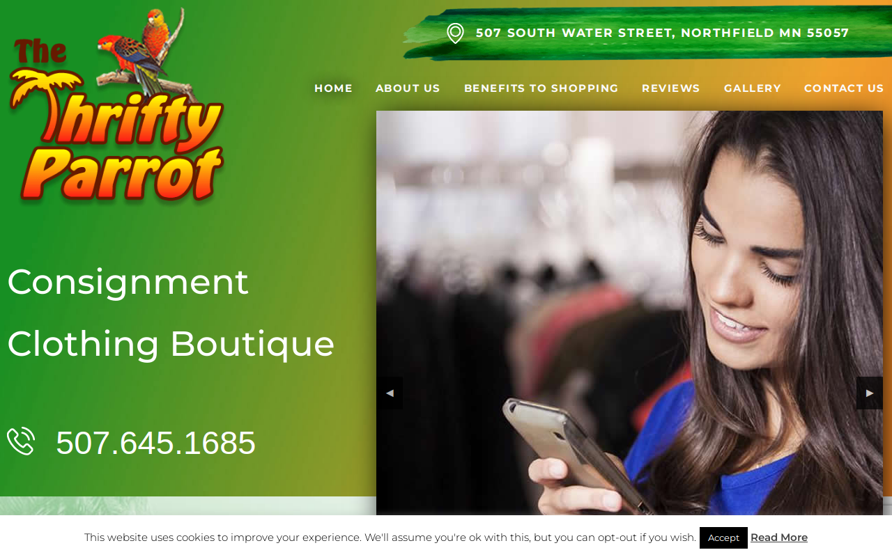 Thrifty Parrot website preview