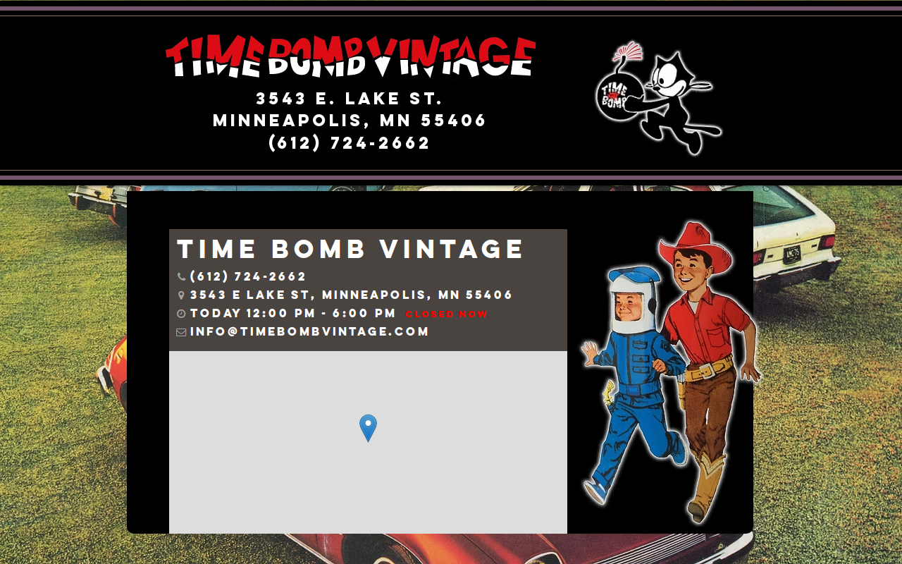 Time Bomb Vintage website preview