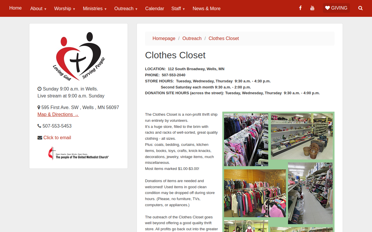 The Clothes Closet website preview