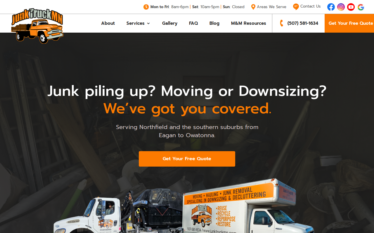 Junk Truck MN website preview