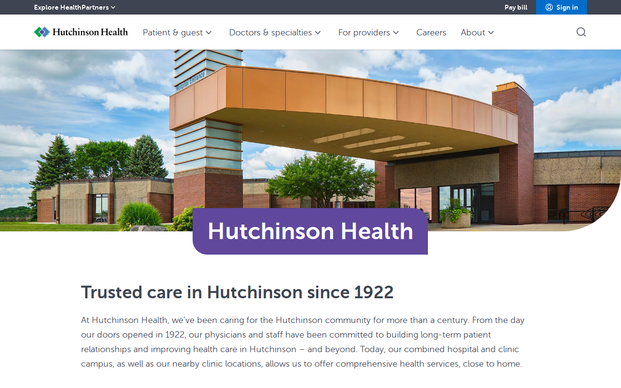 Hutchinson Health Auxiliary Thrift Store website preview