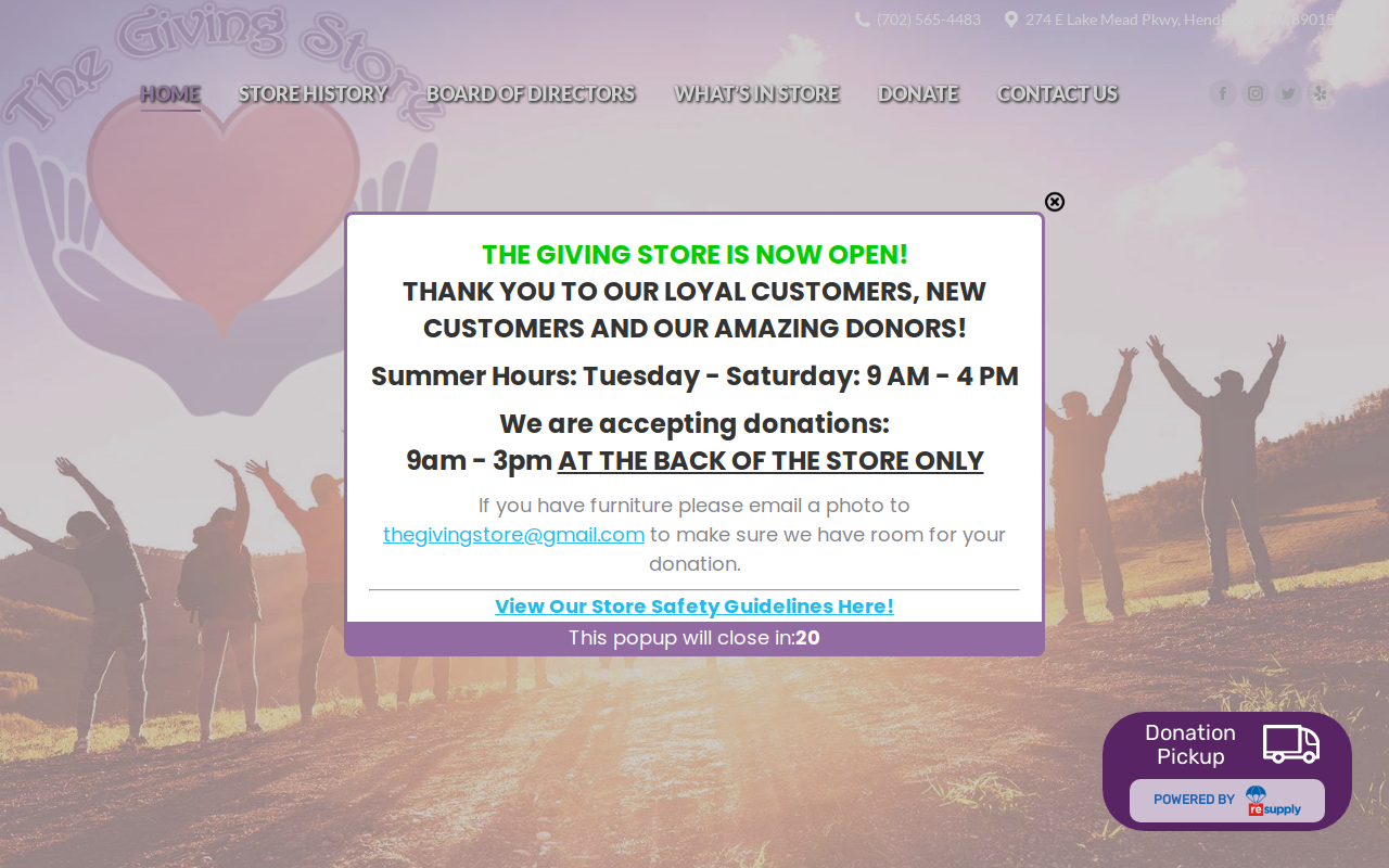The Giving Store website preview