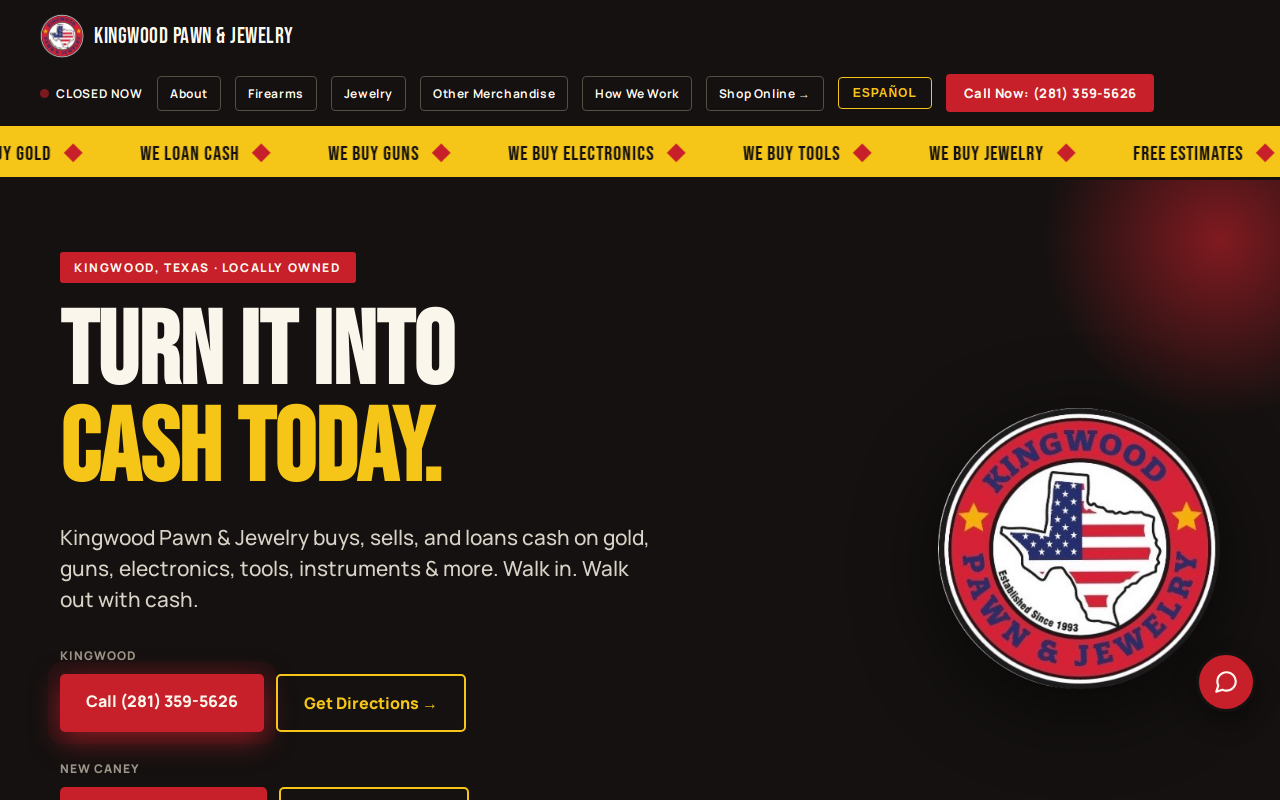 Kingwood Pawn & Jewelry website preview
