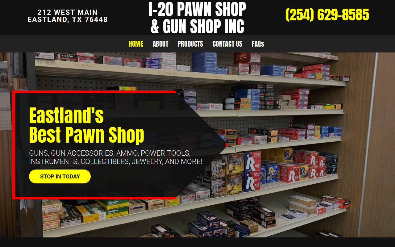 I-20 Pawn & Gun Shop website preview