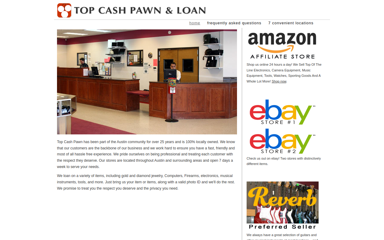 Top Cash Pawn website preview