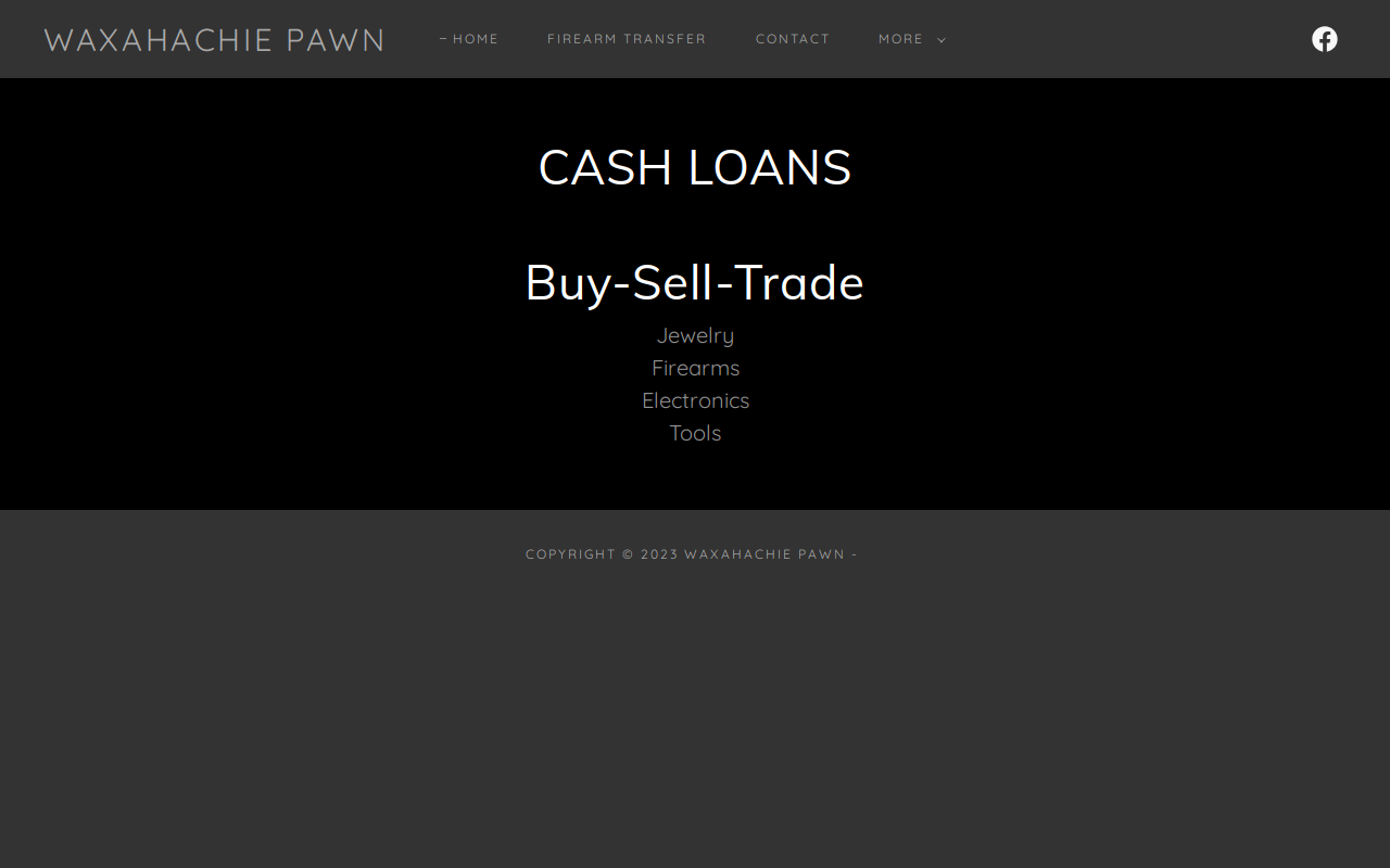 Waxahachie Pawn website preview