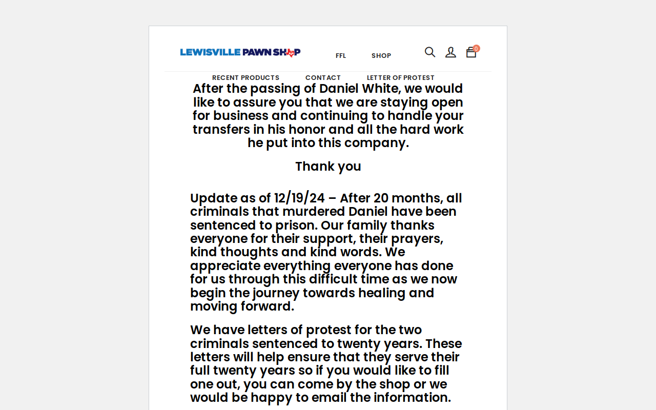Lewisville Pawn Shop website preview