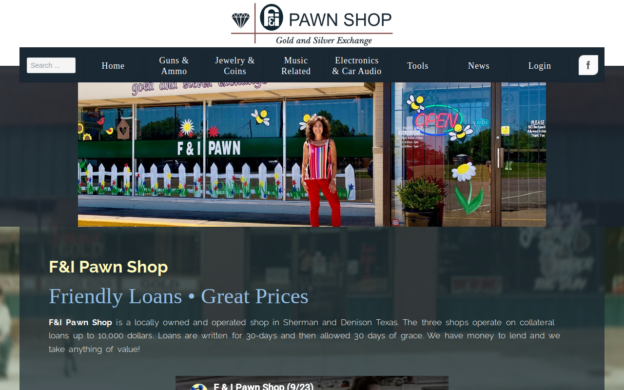 F & I Pawn Shop website preview