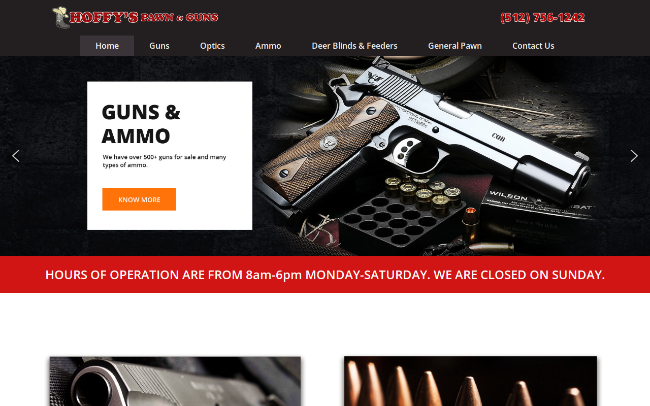 Hoffy's Pawn & Guns website preview