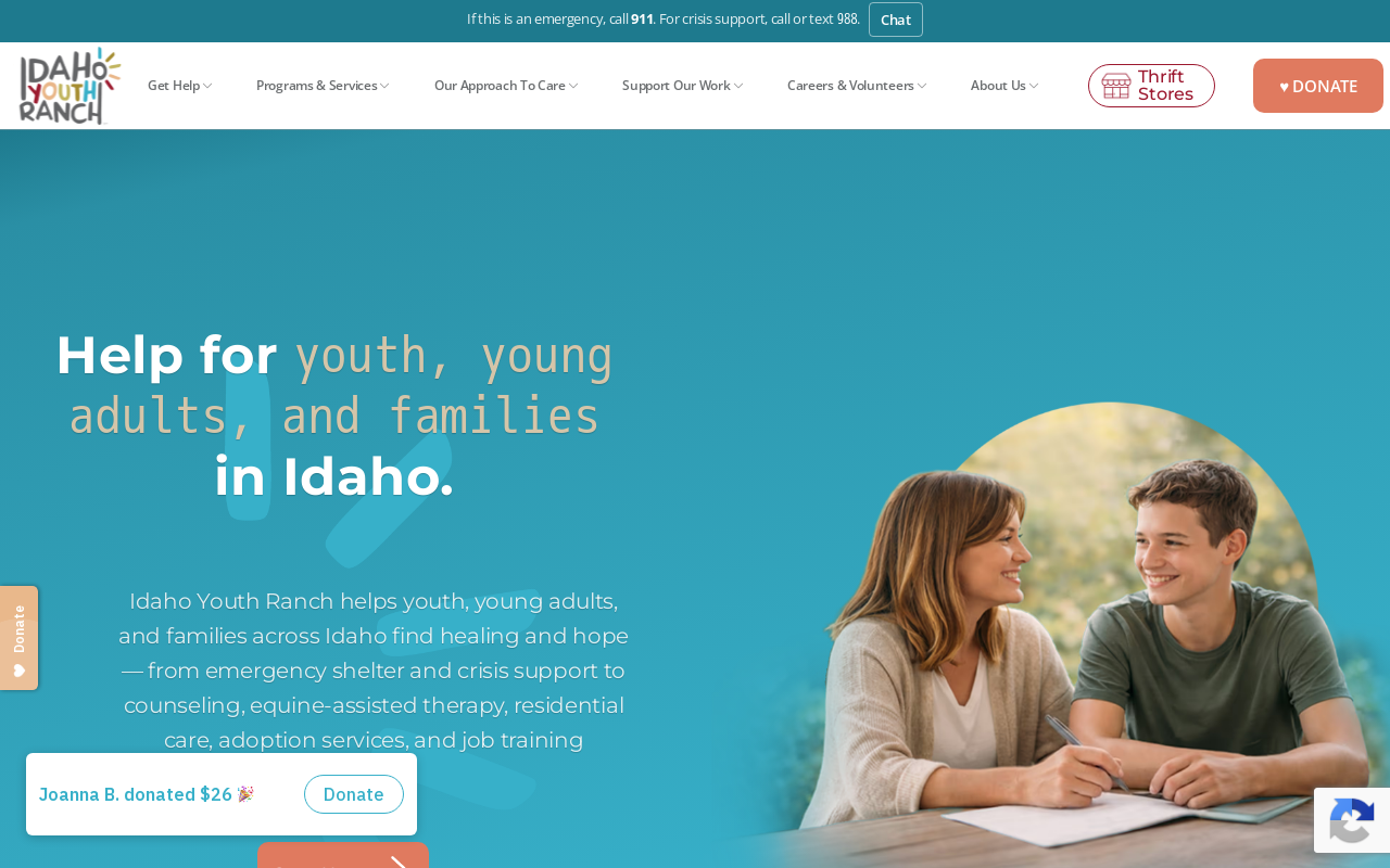 Idaho Youth Ranch Thrift Store website preview