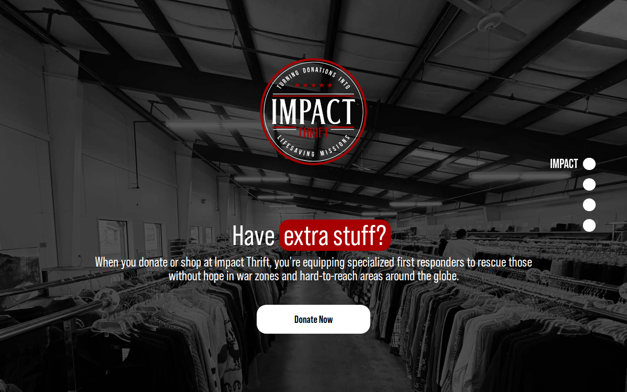 Impact Thrift website preview