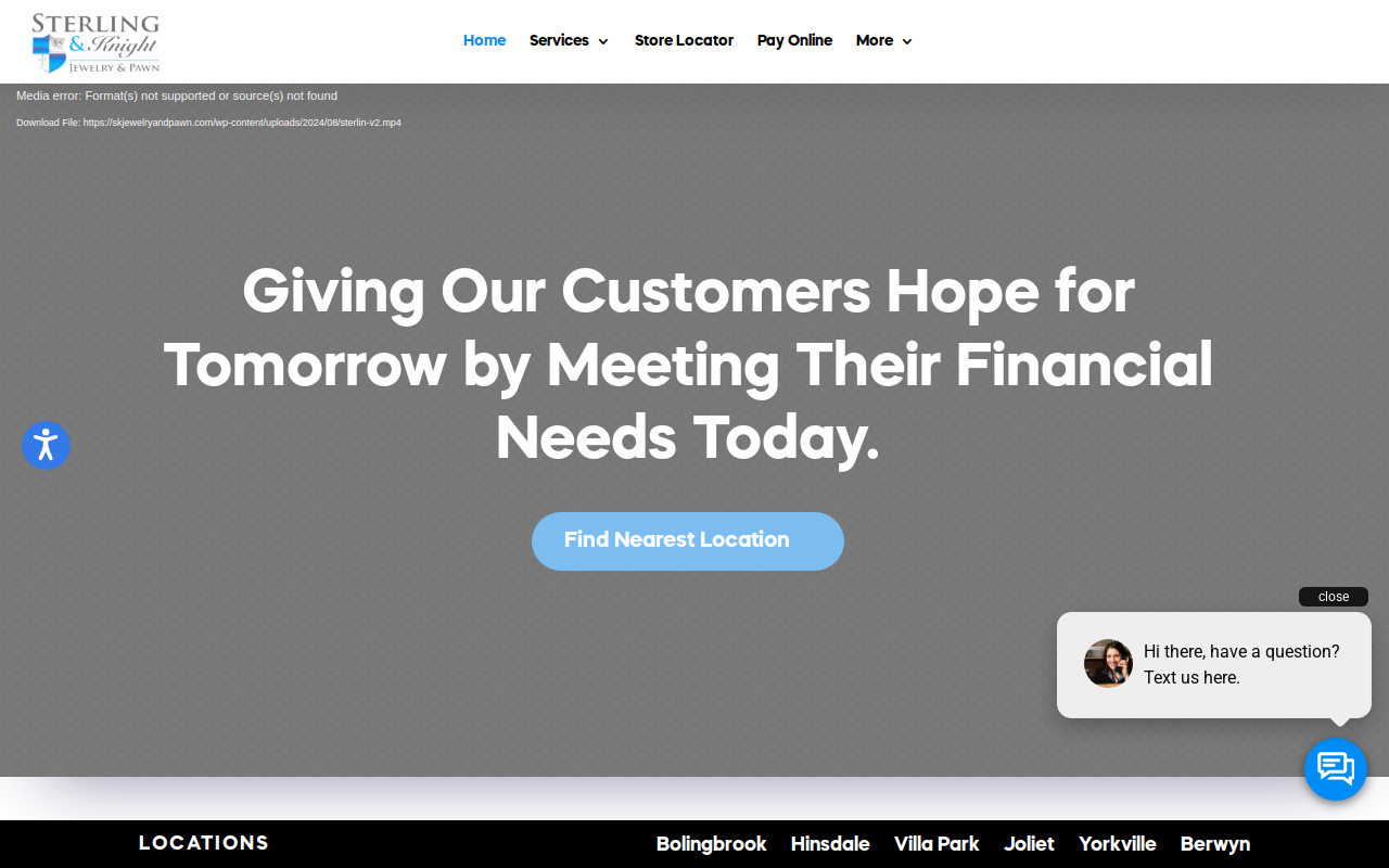 Sterling & Knight Jewelry & Pawn website preview