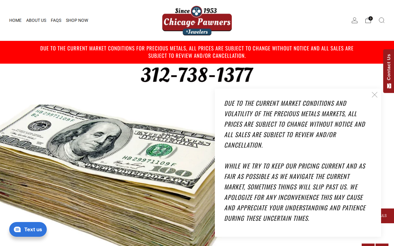 Chicago Pawners & Jewelers website preview