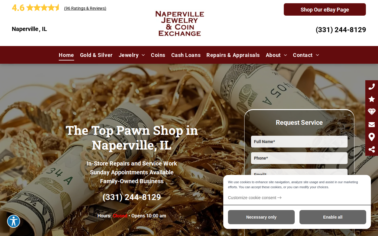 Naperville Jewelry & Coin Exchange website preview