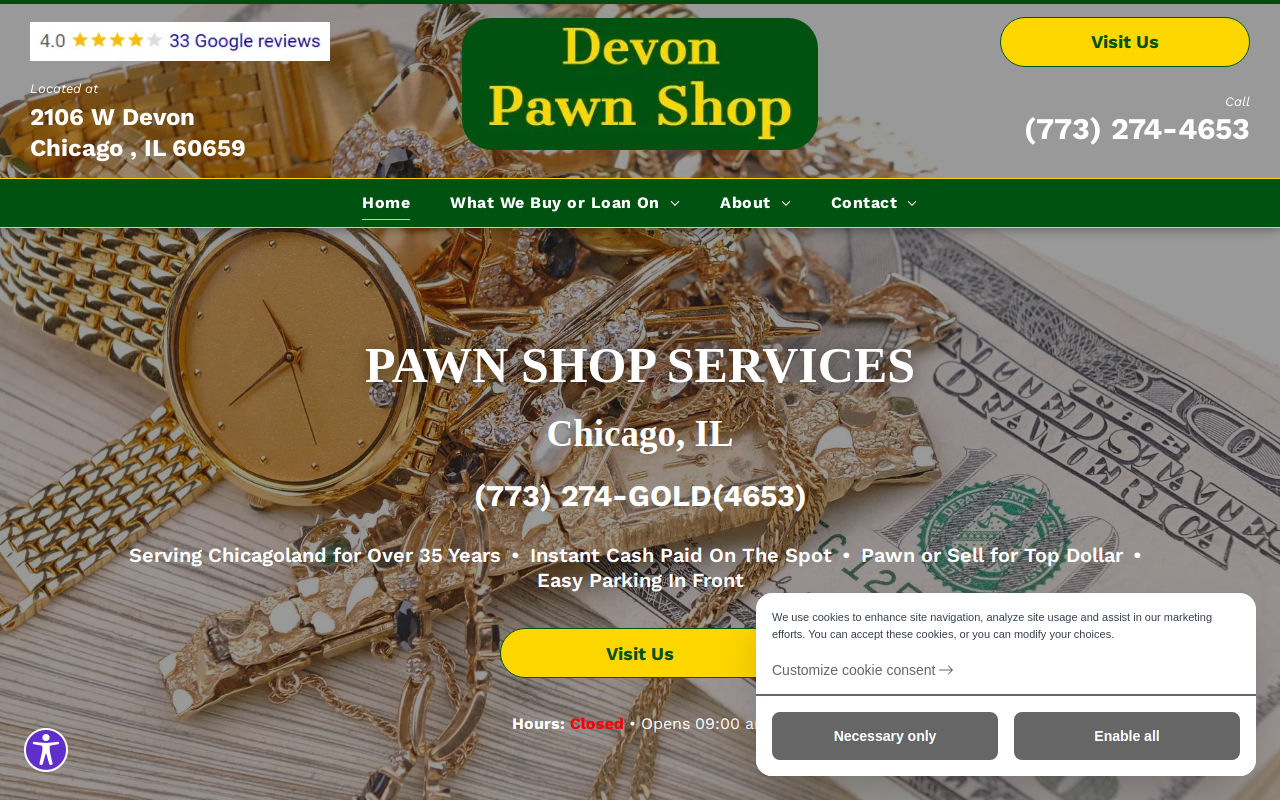 Devon Pawn Shop website preview