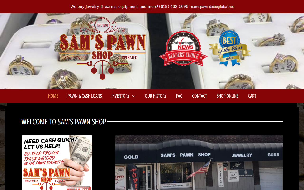Sams Pawn Shop website preview