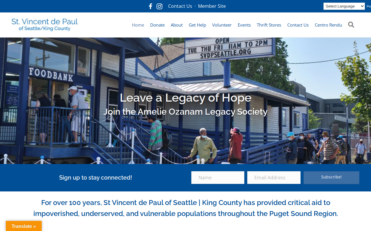 Saint Vincent de Paul Thrift Store website preview