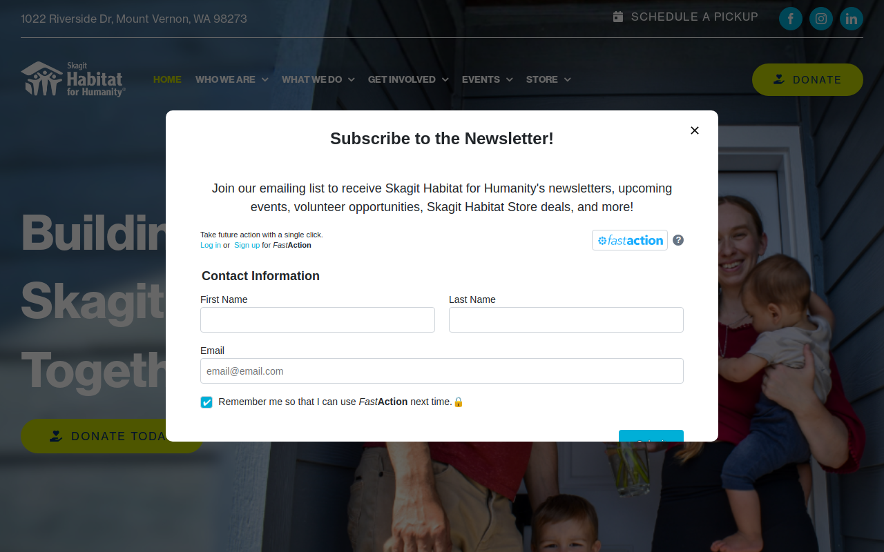Habitat for Humanity website preview