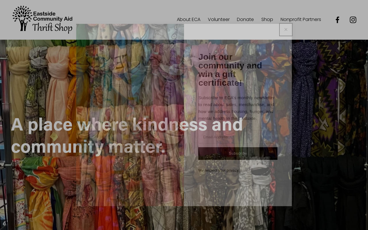 Eastside Community Aid (ECA) Thrift Shop website preview