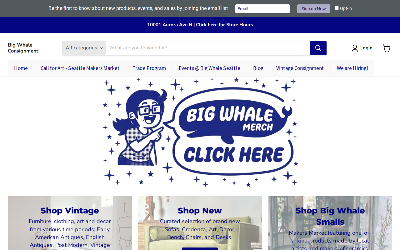 Big Whale Consignment website preview