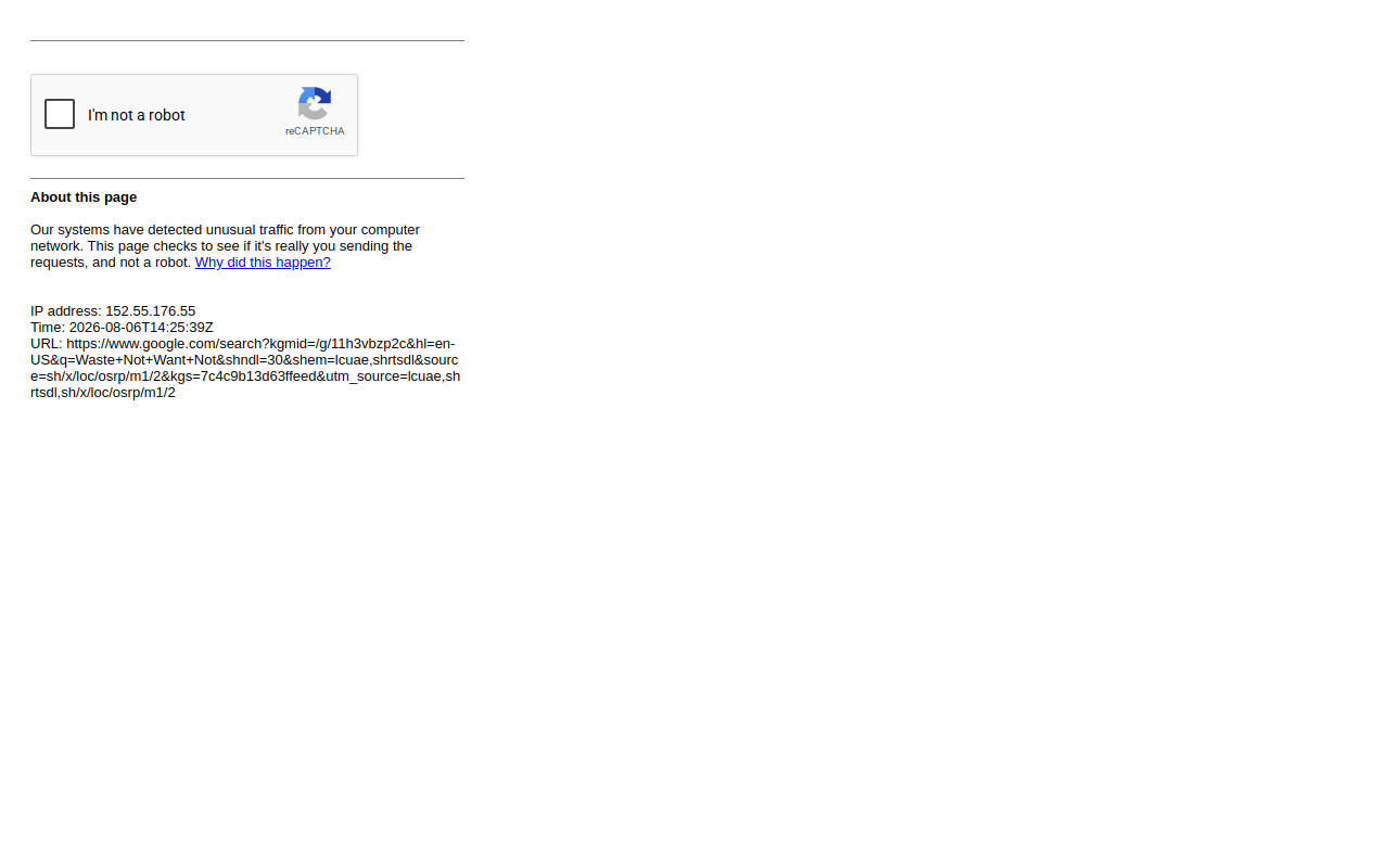 Waste Not Want Not website preview