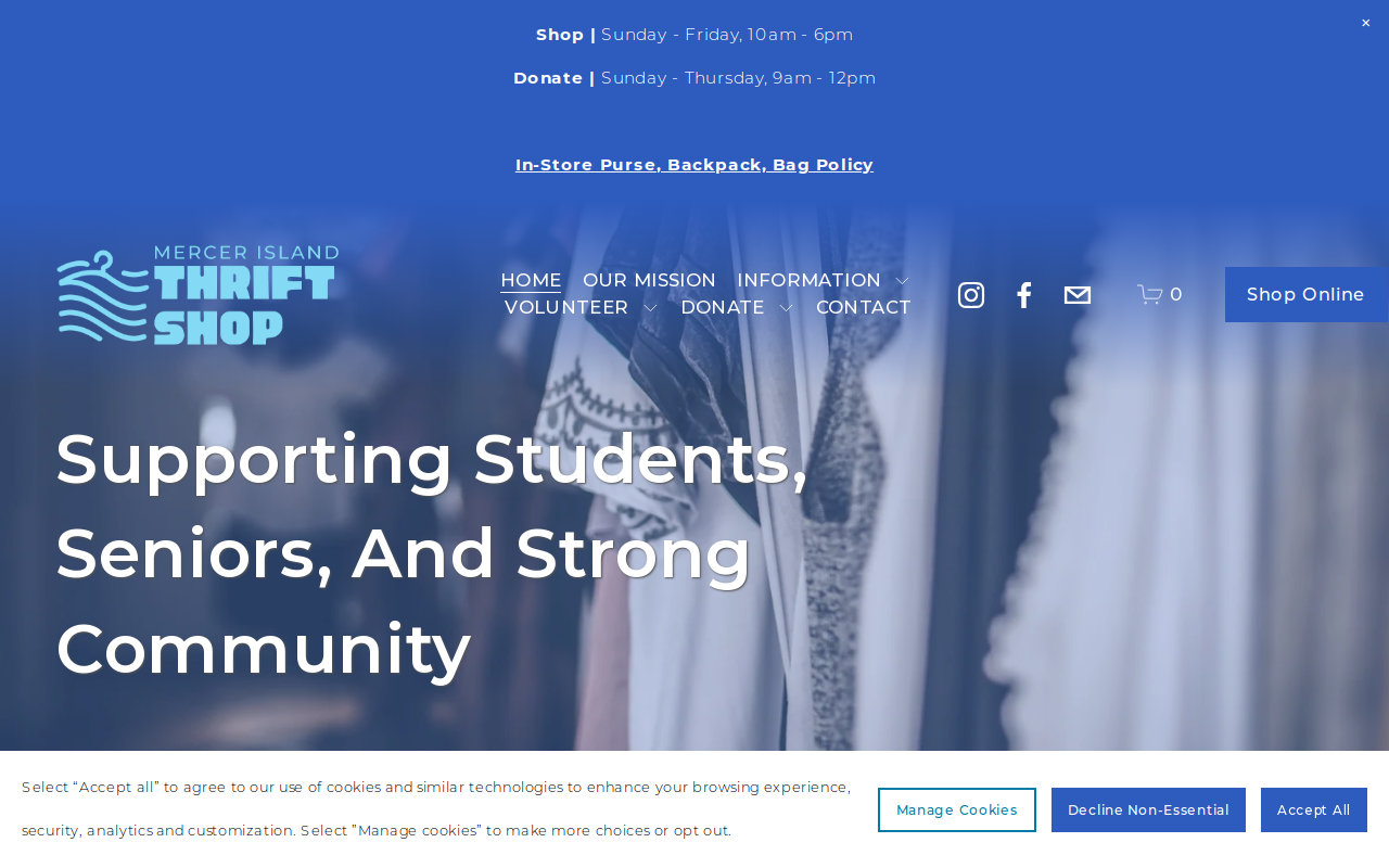 Mercer Island Thrift Shop website preview