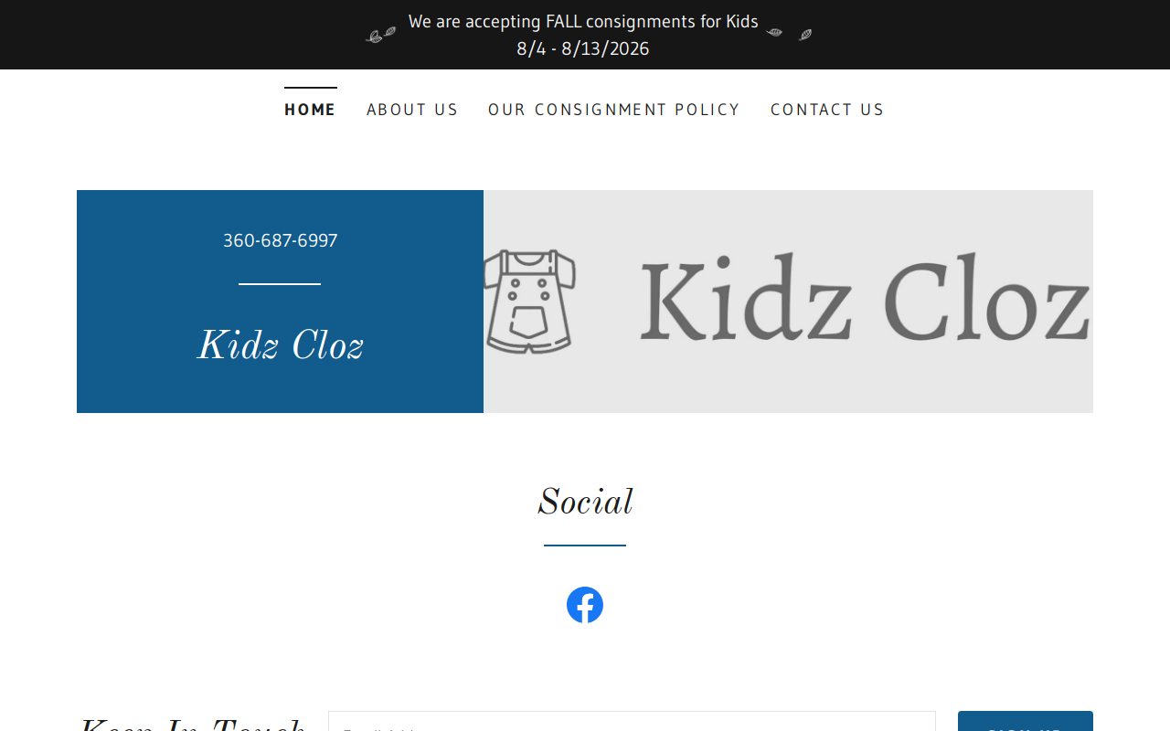 Kidz Cloz website preview