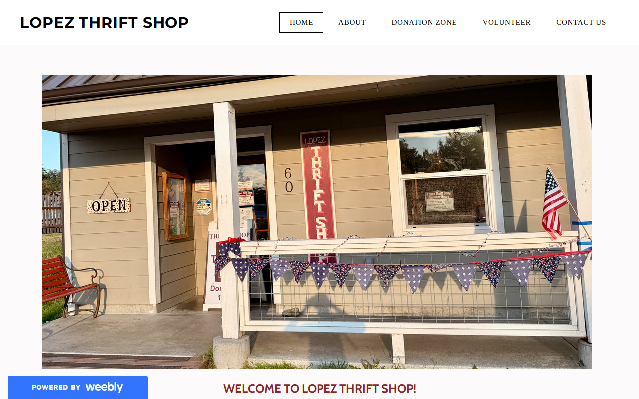 Lopez Thrift Shop website preview